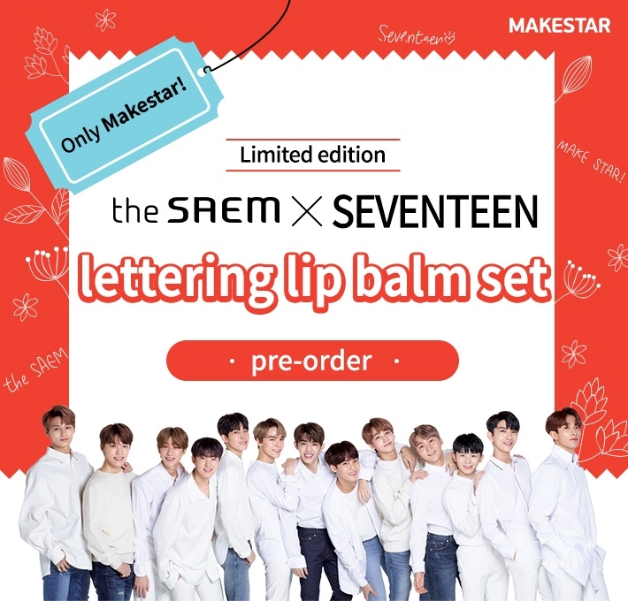 Limited Edition the SAEM X SEVENTEEN Lettering Lip Balm Set Pre 